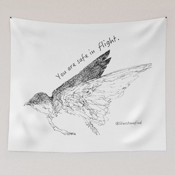 Item preview, Swallow Sketch: You Are Safe In Flight designed and sold by starstonefind.