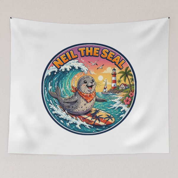 Item preview, Nail The Seal Surfing Adventure | Cute Ocean Cartoon Design designed and sold by BodaZZ.