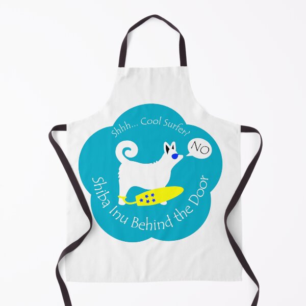 Item preview, Funny Shiba Inu Cool Surfer Behind the Door Blue Base designed and sold by Na7nasColorShop.