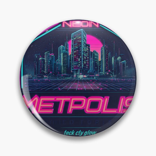 Item preview, Neon Metropolis Retro Futuristic City Sticker designed and sold by Neo Tokio.