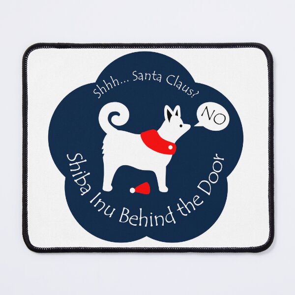 Item preview, Funny Shiba Inu Santa Claus Behind the Door Midnight Blue Base designed and sold by Na7nasColorShop.