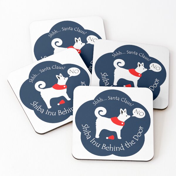 Item preview, Funny Shiba Inu Santa Claus Behind the Door Midnight Blue Base designed and sold by Na7nasColorShop.