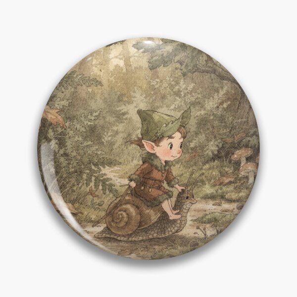 Item preview, Forest Pixie Riding a Garden Snail designed and sold by PictorialWhimsy.