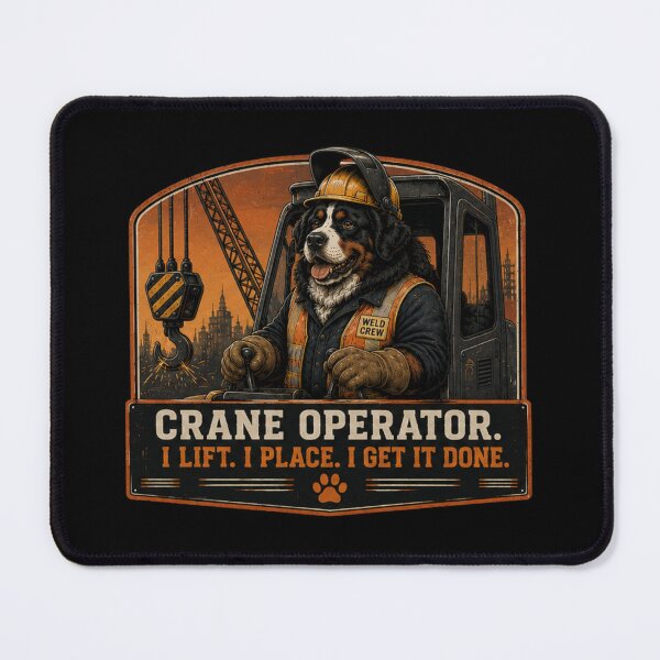 Item preview, Crane Operator Bernese Mountain Dog Vintage Blue Collar Welding Design designed and sold by RusticMeadow.
