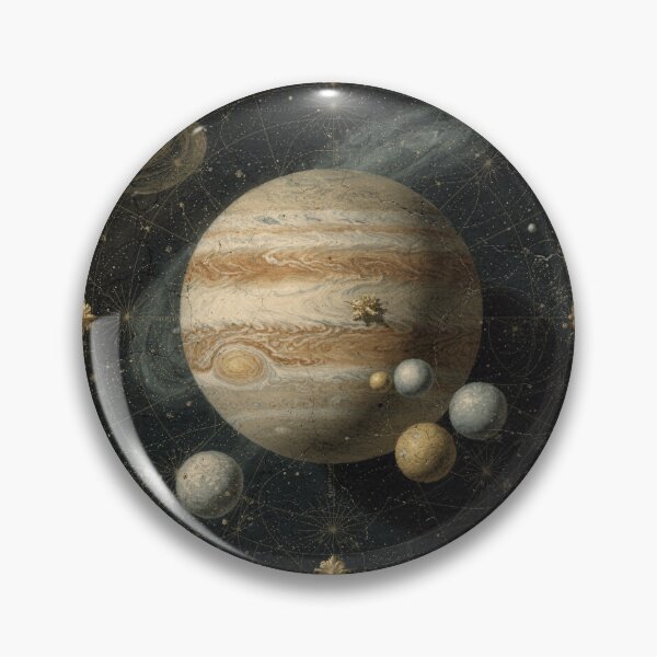 Item preview, Celestial Jupiter and Its Four Moons in Gilt designed and sold by PictorialWhimsy.