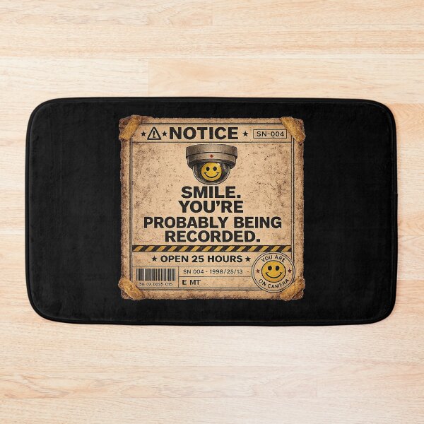 Item preview, Smile. You’re Probably Being Recorded | Weirdcore Liminal Horror Sticker designed and sold by Open25Hours.