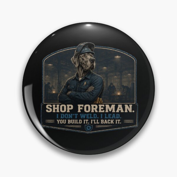 Item preview, Shop Foreman Great Dane Vintage Blue Collar Welding Dog Design designed and sold by RusticMeadow.