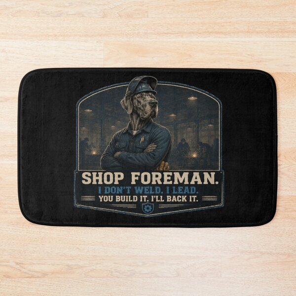 Item preview, Shop Foreman Great Dane Vintage Blue Collar Welding Dog Design designed and sold by RusticMeadow.