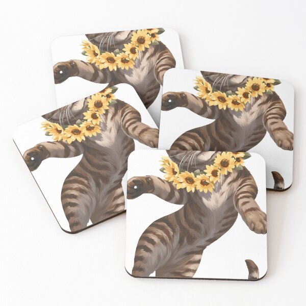 Item preview, Tabby Cat Sunflower Field designed and sold by pumsquare.