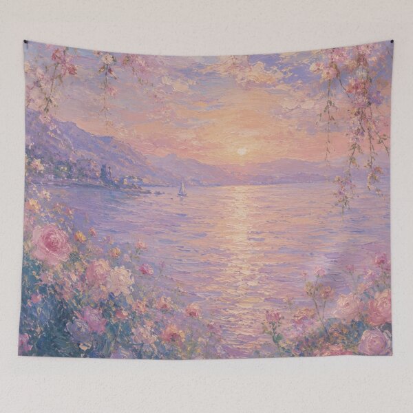 Item preview, Dreamy Pastel Sunset Floral Art designed and sold by 0606PM.