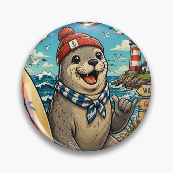 Item preview, Chaos Seal Vintage Coastal Badge designed and sold by BodaZZ.