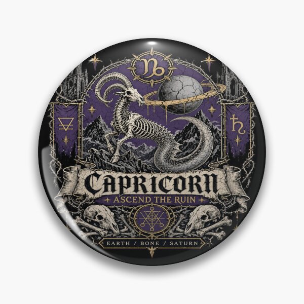 Item preview, Capricorn Gothic Zodiac Dark Celestial Sigil designed and sold by InkspirationGraphics.