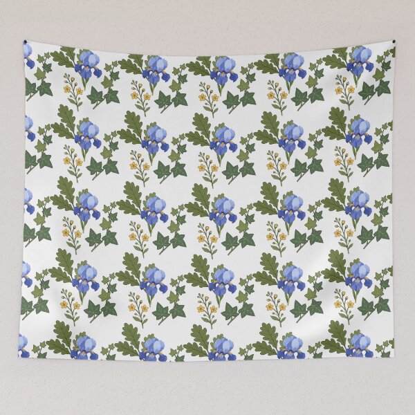 Item preview, Blue Iris Botanical Pattern designed and sold by Creative Owlet.