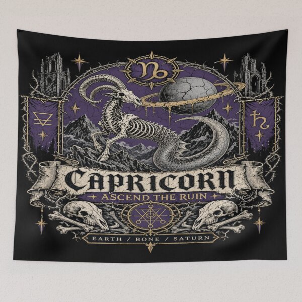 Item preview, Capricorn Gothic Zodiac Dark Celestial Sigil designed and sold by InkspirationGraphics.