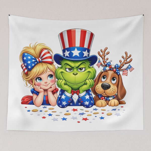Item preview, Patriotic Grinch Uncle Sam 4th Of July designed and sold by DamianRoy88.