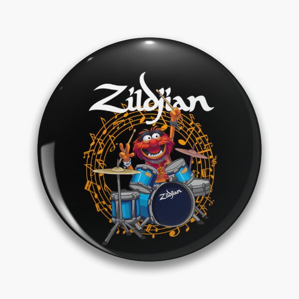 Item preview, Vibrant Red Furry Muppet Playing a Blue Drum Kit with designed and sold by Katanexy.