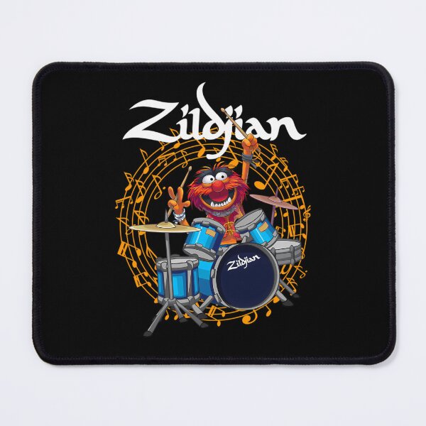Item preview, Vibrant Red Furry Muppet Playing a Blue Drum Kit with designed and sold by Katanexy.