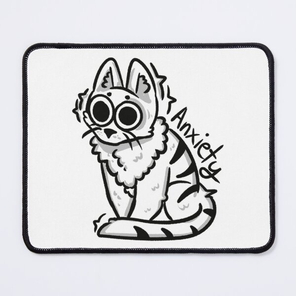 Item preview, Anxiety Cat Cute Cartoon Minimalist Line Art Illustration designed and sold by AloeMonstera.