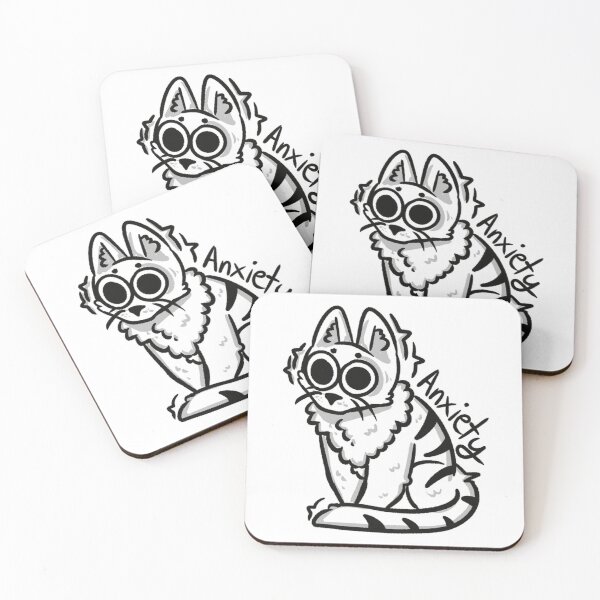 Item preview, Anxiety Cat Cute Cartoon Minimalist Line Art Illustration designed and sold by AloeMonstera.