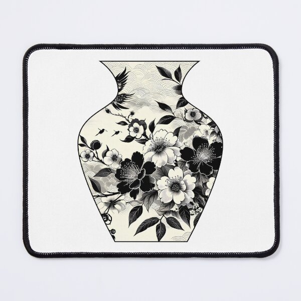 Item preview, Monochromatic Zen: Elegant Japanese Floral and Bird Composition designed and sold by LiveLearnCreate.