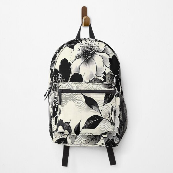 Item preview, Monochromatic Zen: Elegant Japanese Floral and Bird Composition designed and sold by LiveLearnCreate.