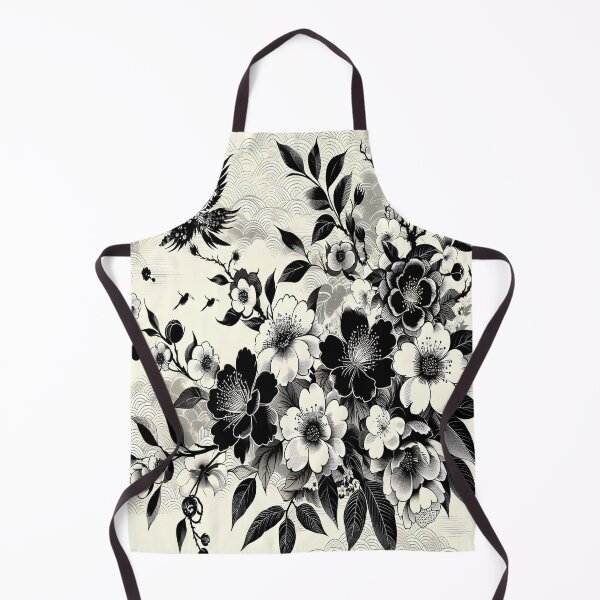 Item preview, Monochromatic Zen: Elegant Japanese Floral and Bird Composition designed and sold by LiveLearnCreate.