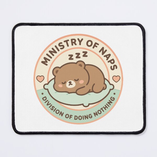 Item preview, Ministry of Naps Kawaii Bear | Cute Pastel Sleepy Badge designed and sold by AbderraimArt.
