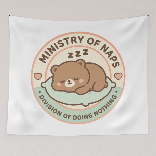 Item preview, Ministry of Naps Kawaii Bear | Cute Pastel Sleepy Badge designed and sold by AbderraimArt.