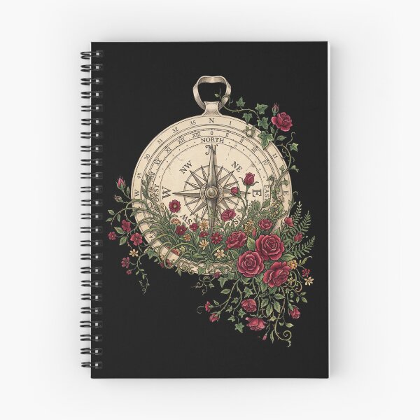 Item preview, Vintage Compass Red Rose Botanical Wanderlust Art designed and sold by Ortsas.