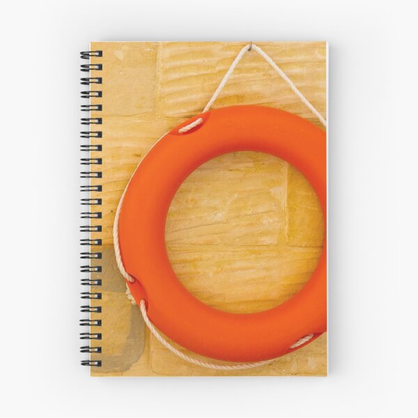 Item preview, Orange Lifebuoy Life Preserver Hanging On Stone Wall With Rope Nautical Safety Equipment For Rescue designed and sold by Nmallia.
