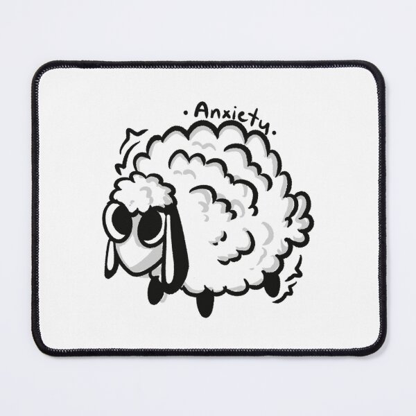 Item preview, Anxiety Sheep Cute Fluffy Cartoon Lamb Illustration designed and sold by AloeMonstera.