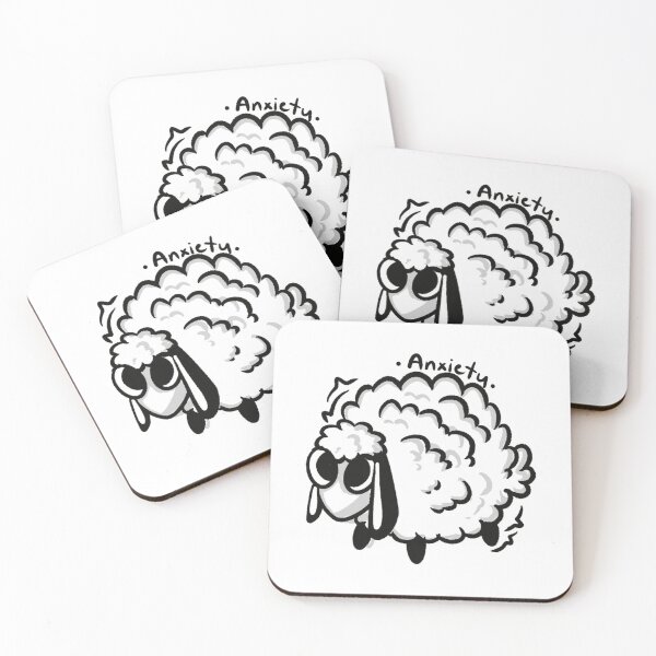 Item preview, Anxiety Sheep Cute Fluffy Cartoon Lamb Illustration designed and sold by AloeMonstera.