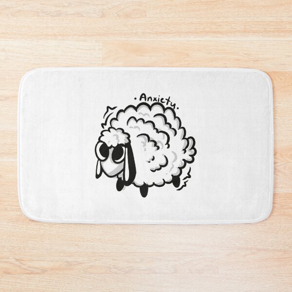 Item preview, Anxiety Sheep Cute Fluffy Cartoon Lamb Illustration designed and sold by AloeMonstera.