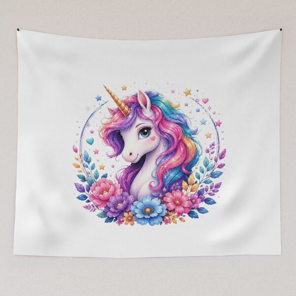Item preview, Cute Pastel Unicorn with Flowers Magical Fantasy designed and sold by Mysthor-Designs.