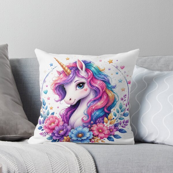 Item preview, Cute Pastel Unicorn with Flowers Magical Fantasy designed and sold by Mysthor-Designs.