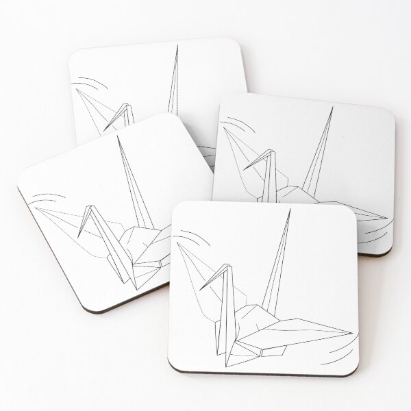 Item preview, Geometric origami crane on white background designed and sold by ChaReePat.