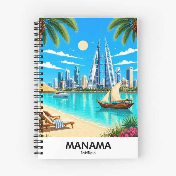 Item preview, Manama Retro Travel Print designed and sold by HomeLivingCo.