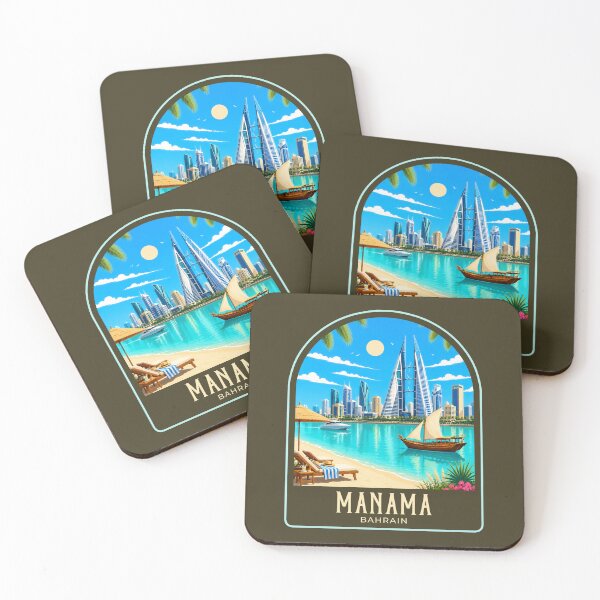 Item preview, Manama Vintage Travel Illustration designed and sold by HomeLivingCo.