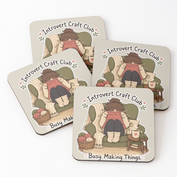 Item preview, Introvert Craft Club Sticker Cozy Knitting & Crochet designed and sold by SimplePoDesign.