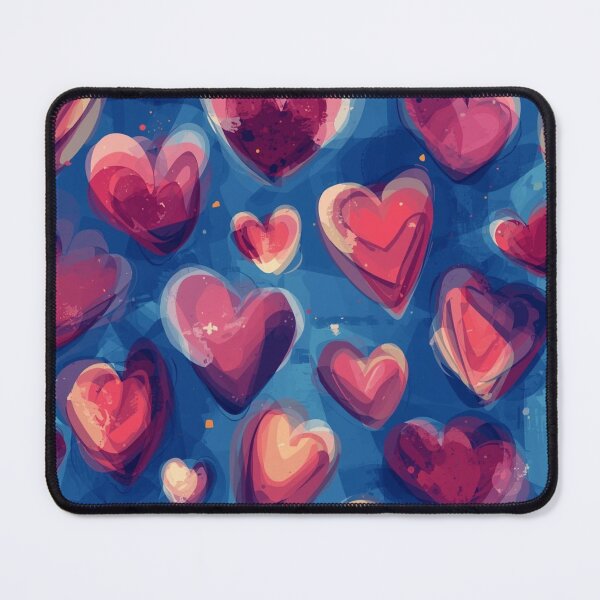 Item preview, Abstract Pink Hearts Pattern on Deep Blue | Romantic Watercolor Love Design designed and sold by Goca Shop.