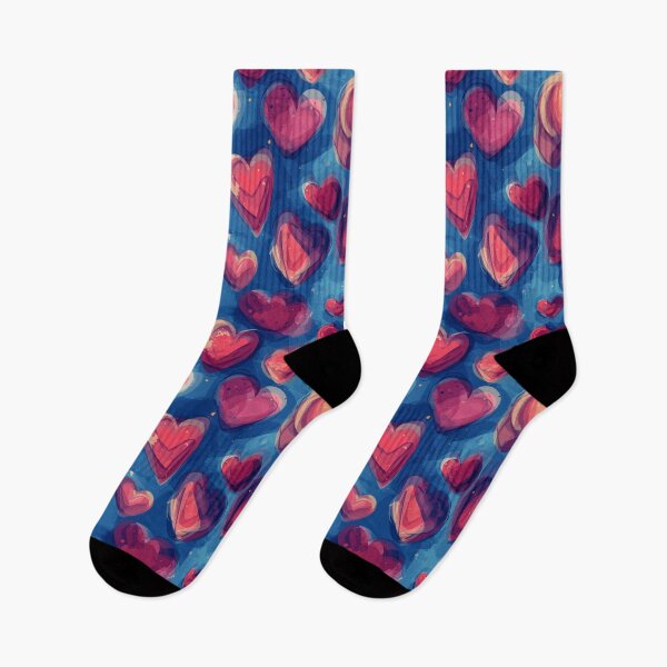 Item preview, Abstract Pink Hearts Pattern on Deep Blue | Romantic Watercolor Love Design designed and sold by Goca Shop.
