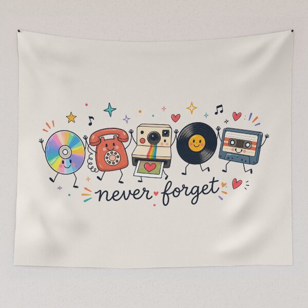 Item preview, Never Forget, Cute Retro Vinyl, Retro Nostalgic 90s, Funny Vintage, Cassette Tape, Phone designed and sold by Sprinkle12345.