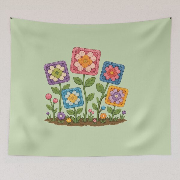 Item preview, Crochet Flower Garden Granny Square Bloom designed and sold by SimplePoDesign.