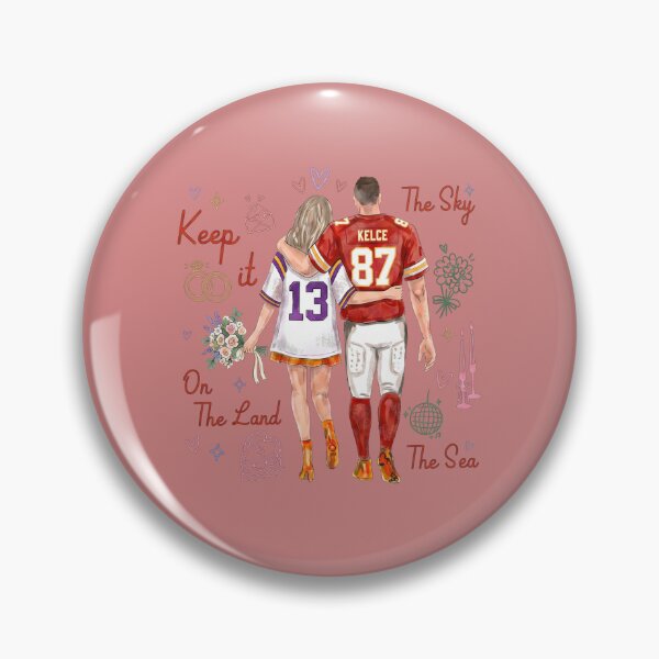 Item preview, Taylor Swift and Travis Kelce Chiefs 87 Football Power Couple Fan Art designed and sold by MakmurMpxgo.