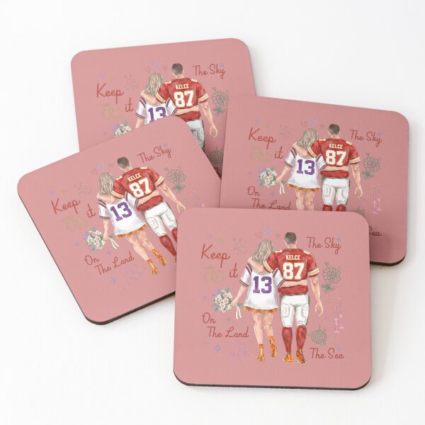 Item preview, Taylor Swift and Travis Kelce Chiefs 87 Football Power Couple Fan Art designed and sold by MakmurMpxgo.
