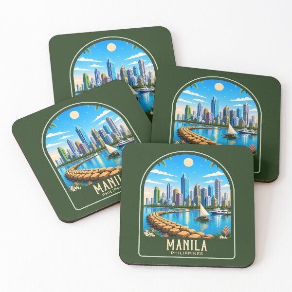Item preview, Manila Vintage Travel Illustration designed and sold by HomeLivingCo.