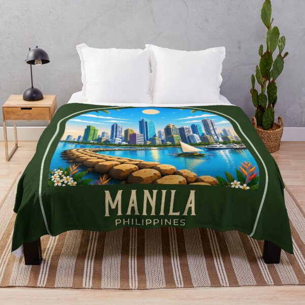 Item preview, Manila Vintage Travel Illustration designed and sold by HomeLivingCo.