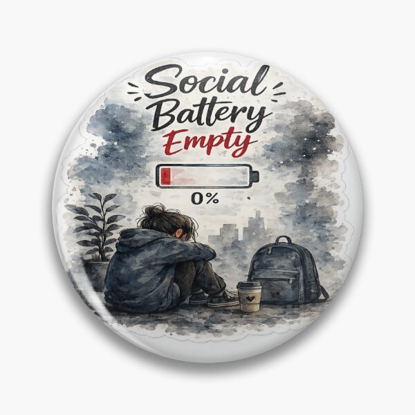 Item preview, Social Battery Empty Sticker designed and sold by Genzfirevibes.