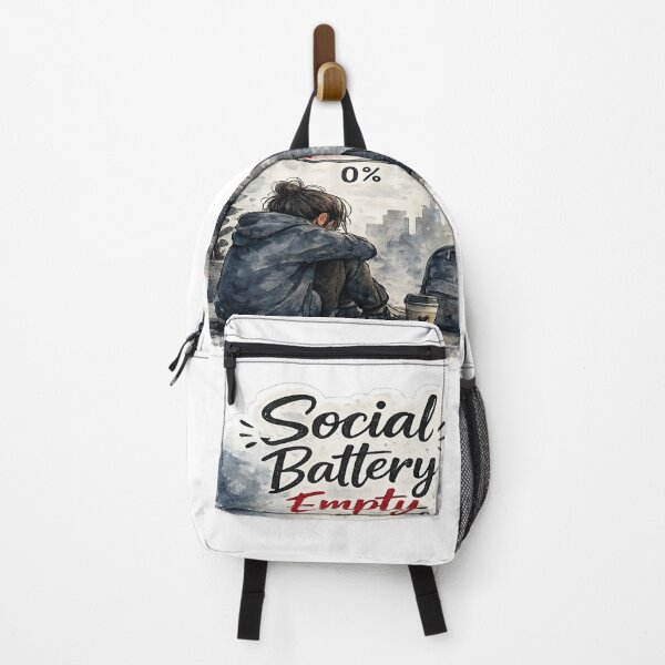 Item preview, Social Battery Empty Sticker designed and sold by Genzfirevibes.