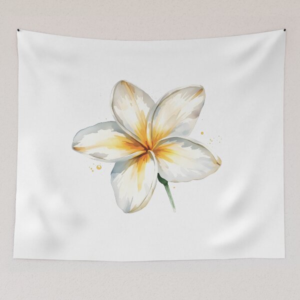 Item preview, Tropical Plumeria Watercolor Painting designed and sold by RawNaturePrints.